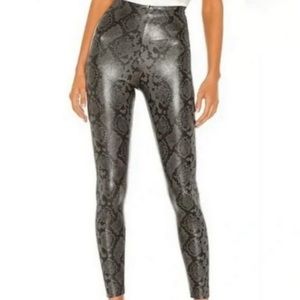 7 For All Mankind Faux Vegan Leather Snakeskin High-Rise Leggings Large